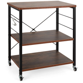 3-Layer Kitchen Rolling Cart with 4 Universal Wheels for Kitchen, Living Room, Entryway