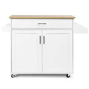 Kitchen Island Cart with Lockable Rubber Casters for Kitchen