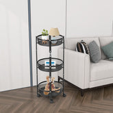 3-Tier Folding Kitchen Trolley Cart with Baskets