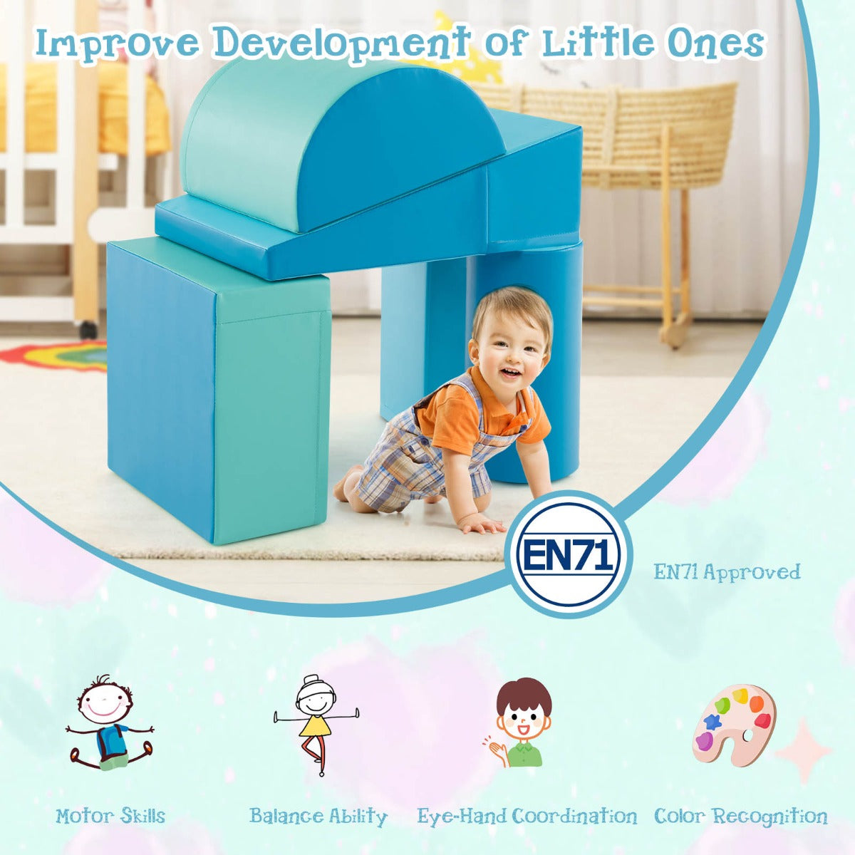 Kid Crawl Climb Foam Shapes Playset for Toddler