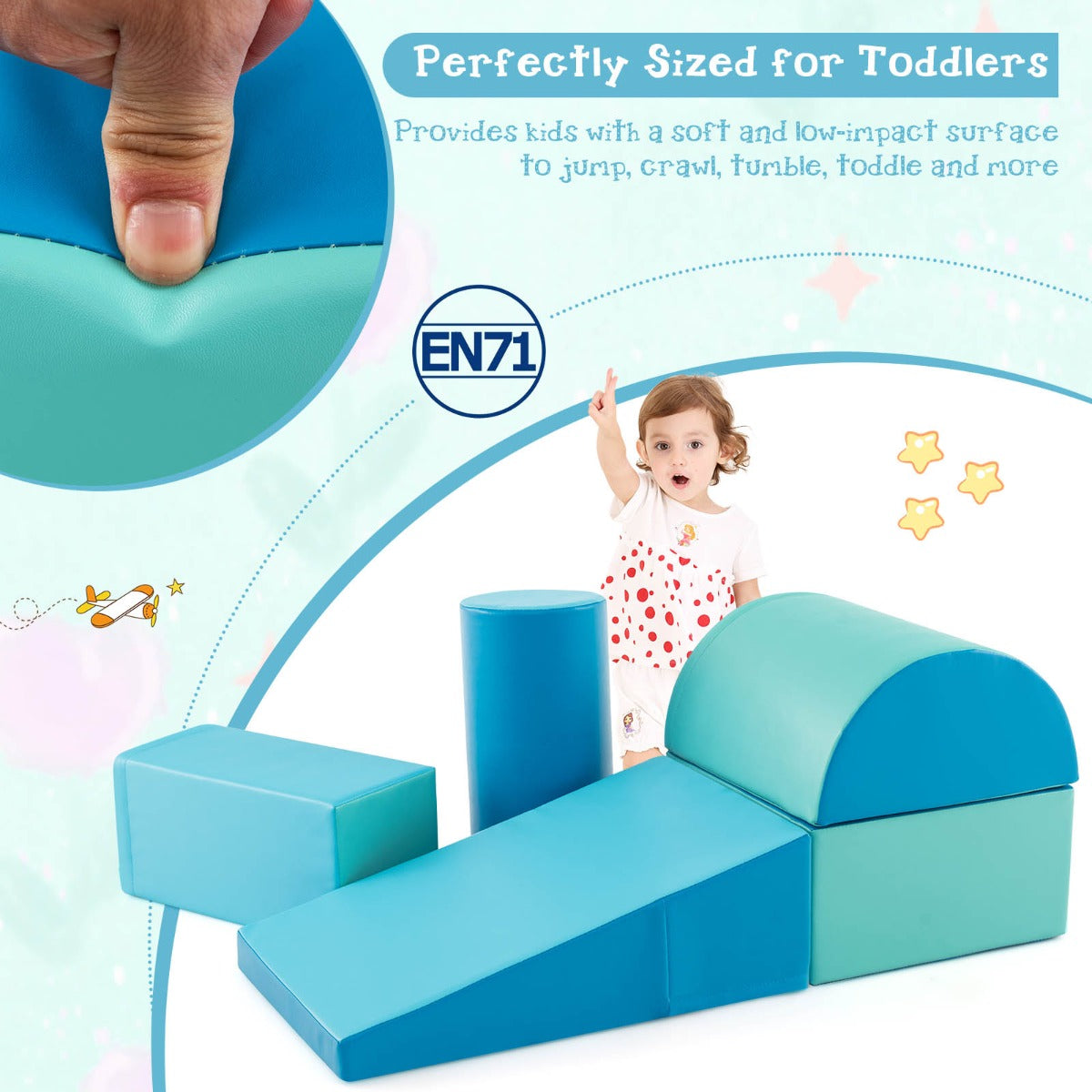 Kid Crawl Climb Foam Shapes Playset for Toddler