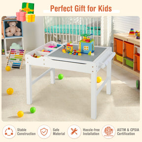 2-in-1 Kids Activity Table with Reversible Tabletop and Storage Compartments