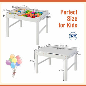 2-in-1 Kids Activity Table with Reversible Tabletop and Storage Compartments