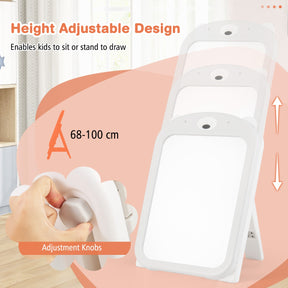 Kids Art Easel and Chair Set with Height Adjustable and Erasable Whiteboard