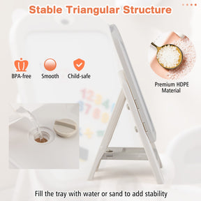 Kids Art Easel and Chair Set with Height Adjustable and Erasable Whiteboard