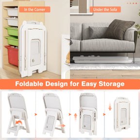 Kids Art Easel and Chair Set with Height Adjustable and Erasable Whiteboard