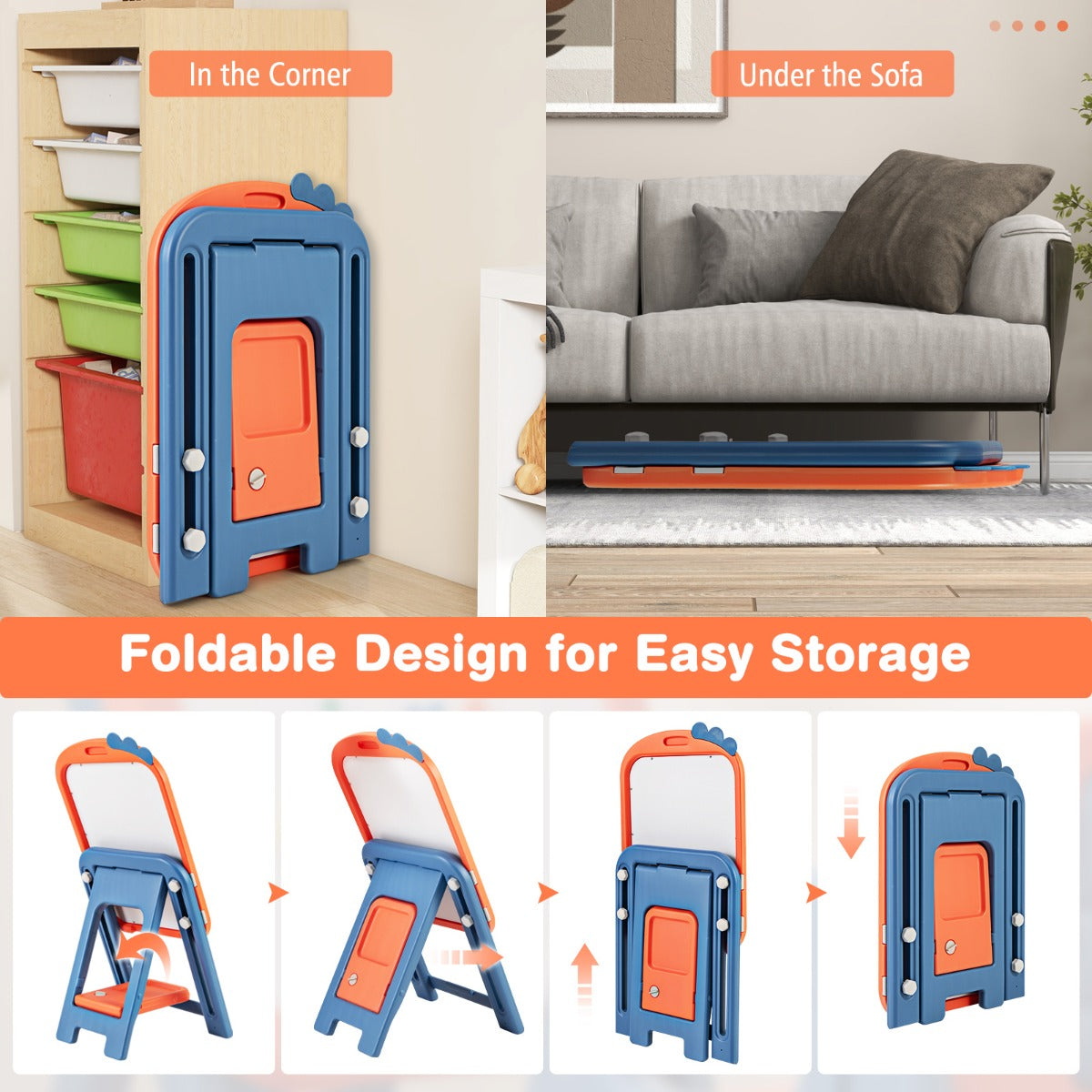 Kids Art Easel and Chair Set with Height Adjustable and Erasable Whiteboard