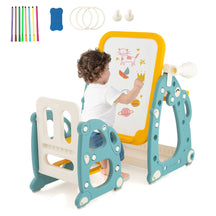 Kids Art Easel with Chair Kids Activity Table Set with Adjustable Whiteboard