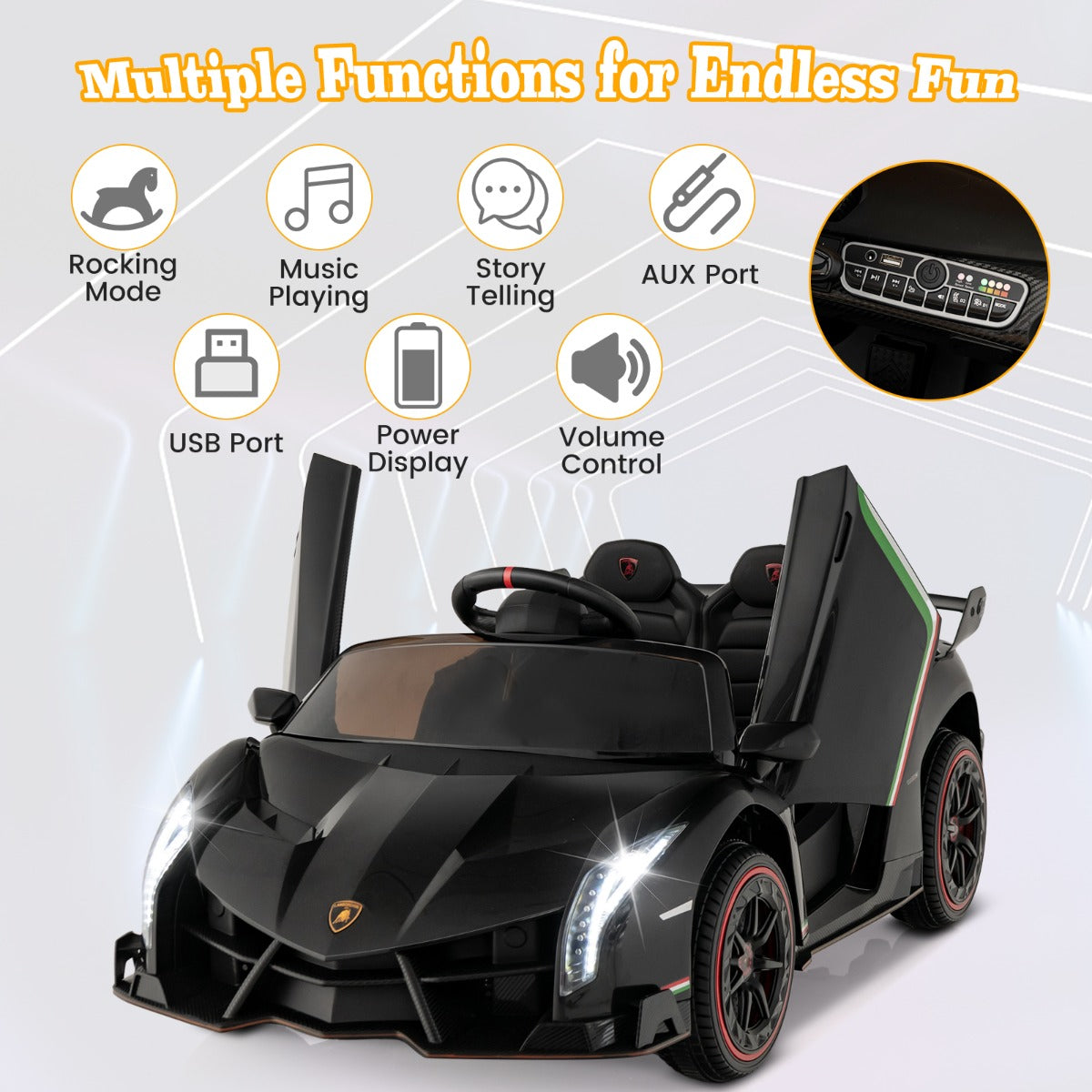 Licensed Lamborghini 4WD Kids Ride-on Sports Car for Kids