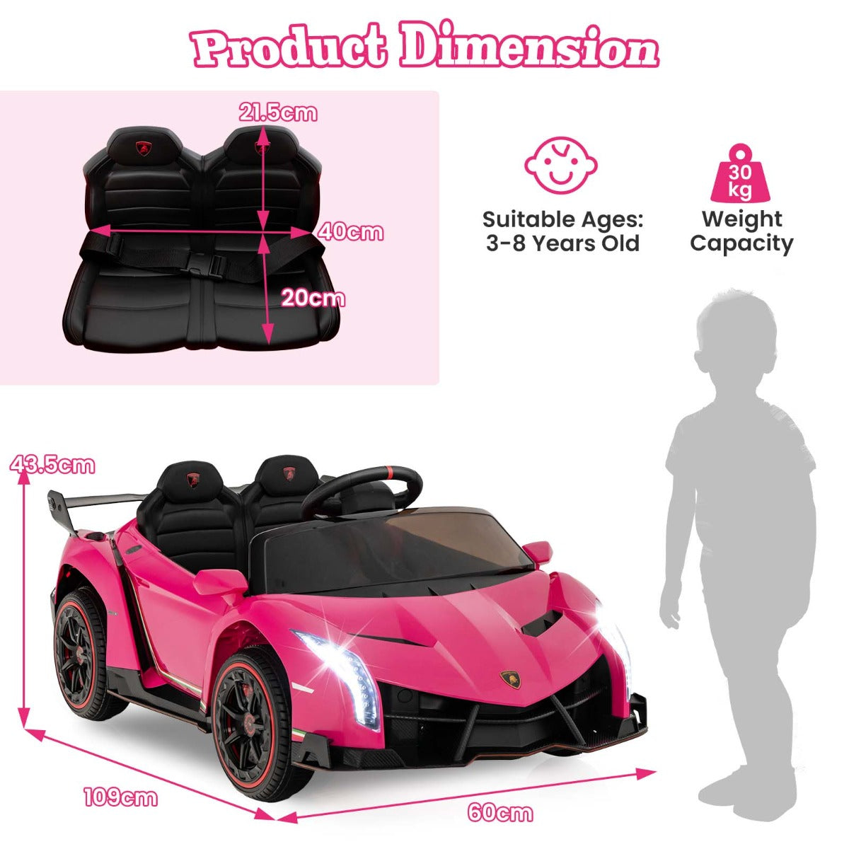 Licensed Lamborghini 4WD Kids Ride-on Sports Car for Kids