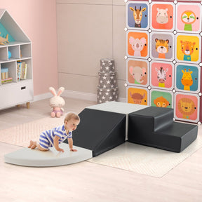 4-Piece Kids Climb Crawl Playset for Nursery and Kindergarten