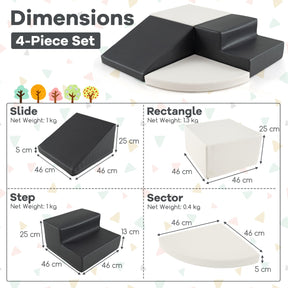 4-Piece Kids Climb Crawl Playset for Nursery and Kindergarten