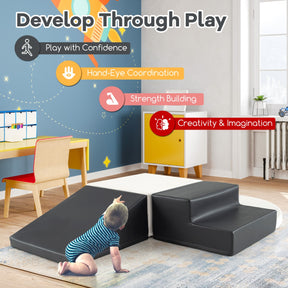 4-Piece Kids Climb Crawl Playset for Nursery and Kindergarten