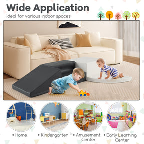 4-Piece Kids Climb Crawl Playset for Nursery and Kindergarten