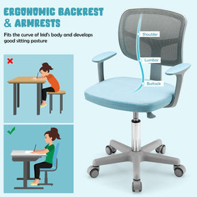 Children Study Computer Chair with Adjustable Height, Lumbar Support for Home, School, Office