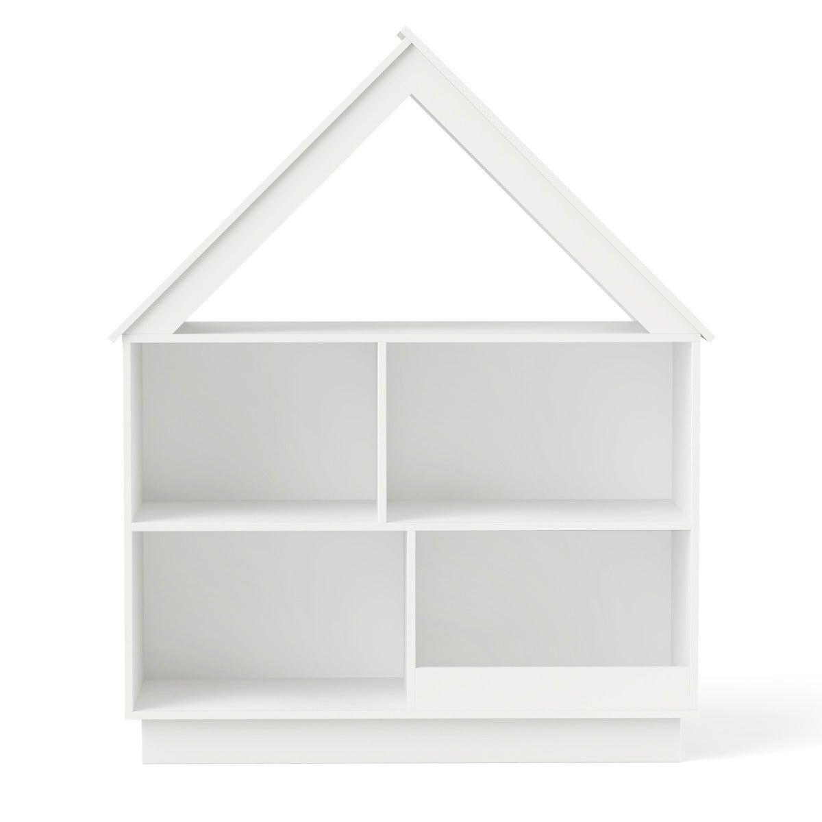 Kids Dollhouse Bookshelf 3-Tier House-Shaped Storage Organizer