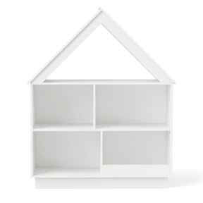 Kids Dollhouse Bookshelf 3-Tier House-Shaped Storage Organizer