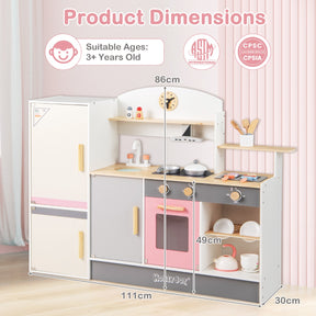 Kids Little Chef Play Kitchen Set with Range Hood and Refrigerator for Kids