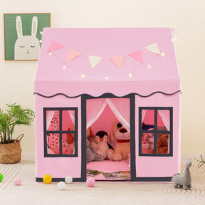 Kids Play Castle Tent Large Playhouse Toys Gifts with Star Lights Washable Mat