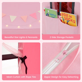 Kids Play Castle Tent Large Playhouse Toys Gifts with Star Lights Washable Mat