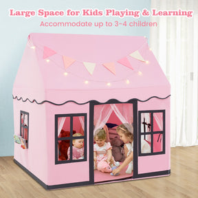 Kids Play Castle Tent Large Playhouse Toys Gifts with Star Lights Washable Mat
