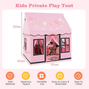 Kids Play Castle Tent Large Playhouse Toys Gifts with Star Lights Washable Mat