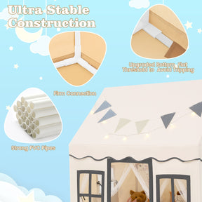 Kids Play Castle Tent Large Playhouse Toys Gifts with Star Lights Washable Mat