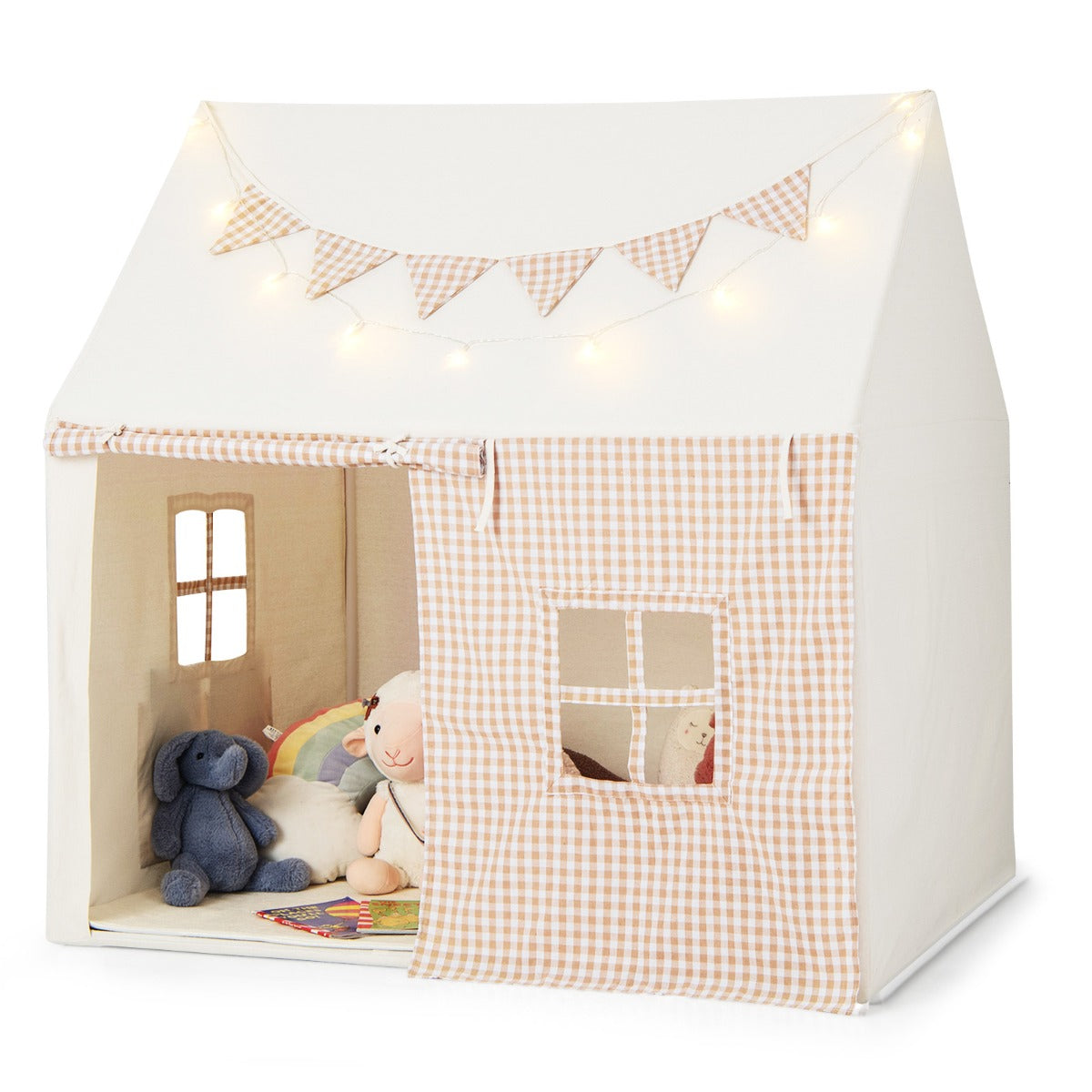 Kids Play Tent with Padded Mat and 2 Breathable Windows