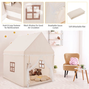 Multipurpose Kids' Playhouse Castle with Solid Wood Frame & Cotton Mat for Boys & Girls