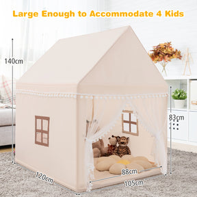 Multipurpose Kids' Playhouse Castle with Solid Wood Frame & Cotton Mat for Boys & Girls