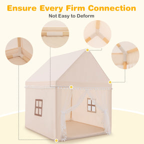 Multipurpose Kids' Playhouse Castle with Solid Wood Frame & Cotton Mat for Boys & Girls