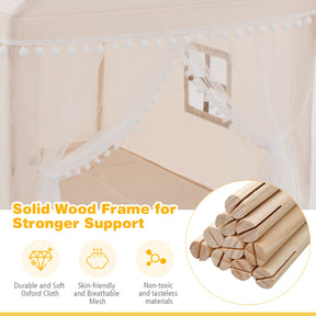Multipurpose Kids' Playhouse Castle with Solid Wood Frame & Cotton Mat for Boys & Girls