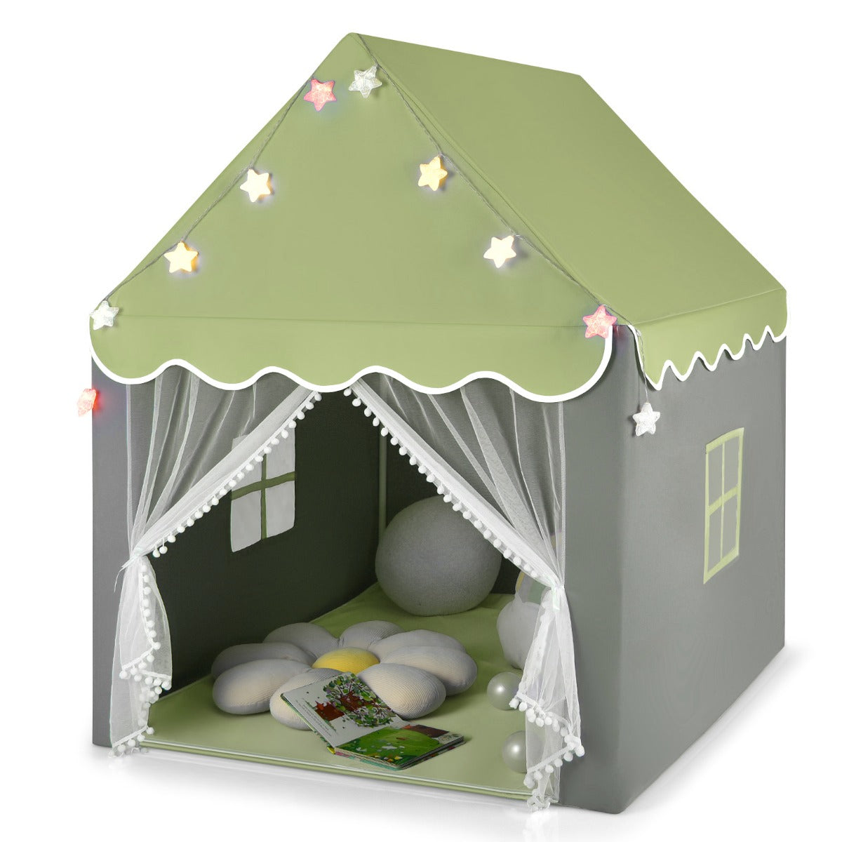 Kids Playhouse Tent with Washable Mat for Boys & Girls