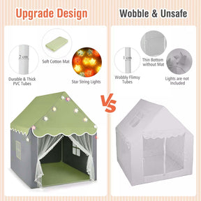 Kids Playhouse Tent with Washable Mat for Boys & Girls
