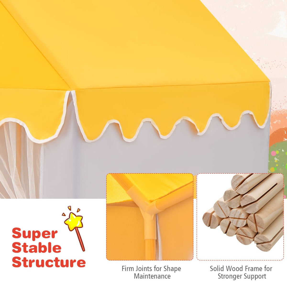 Kids Playhouse With Washable Soft Mat and Mesh Window