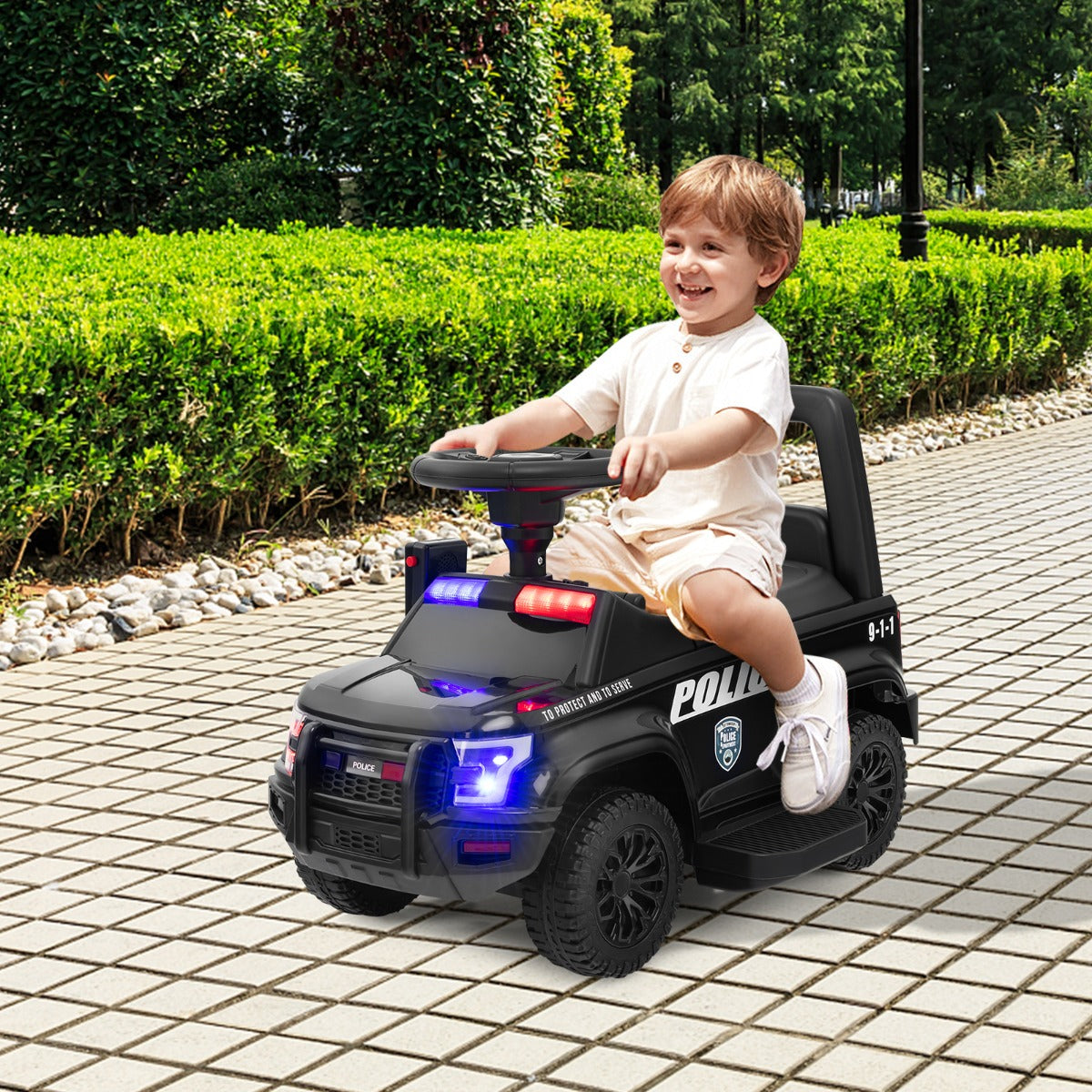 Kids Ride On Police Car with Real Megaphone and Headlights