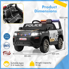 Kids Ride on Police Car with Remote Control and Wireless Connection for Children