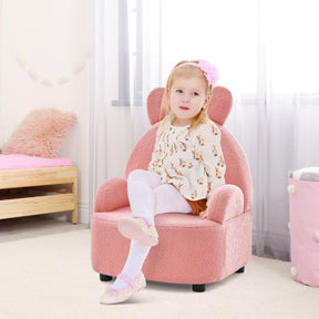 Kids Sofa Chair with Wood Construction Plush Fabric for Nursery