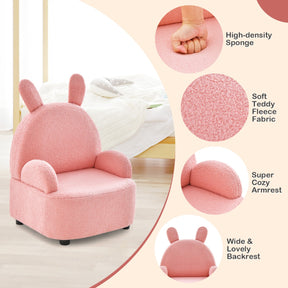 Kids Sofa Chair with Wood Construction Plush Fabric for Nursery