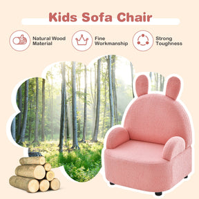 Kids Sofa Chair with Wood Construction Plush Fabric for Nursery