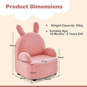 Kids Sofa Chair with Wood Construction Plush Fabric for Nursery