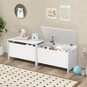 Kids Toy Box with Safety Hinge Wood Storage Chest Flip-Top Storage Organizer