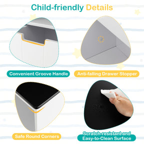 Storage Cabinet Display Shelf with Blackboard Top for Kids Room