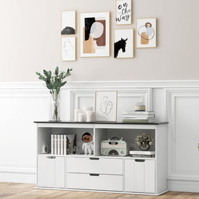 Storage Cabinet Display Shelf with Blackboard Top for Kids Room