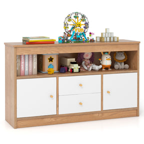 Kids Toy Storage Organizer with 2 Drawers and 2 Closed Cabinets