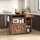 Rolling Kitchen Island Cart with Wine Rack, Stemware Holder, Towel Rack and Spice Rack