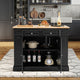 Kitchen Island with Drop Leaf Countertop and 3-Level Adjustable Shelves