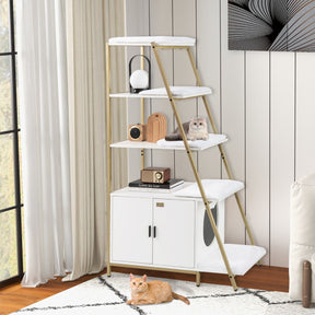 Large Cat Litter Box Enclosure with Storage 2-in-1 Hidden Cat Washroom
