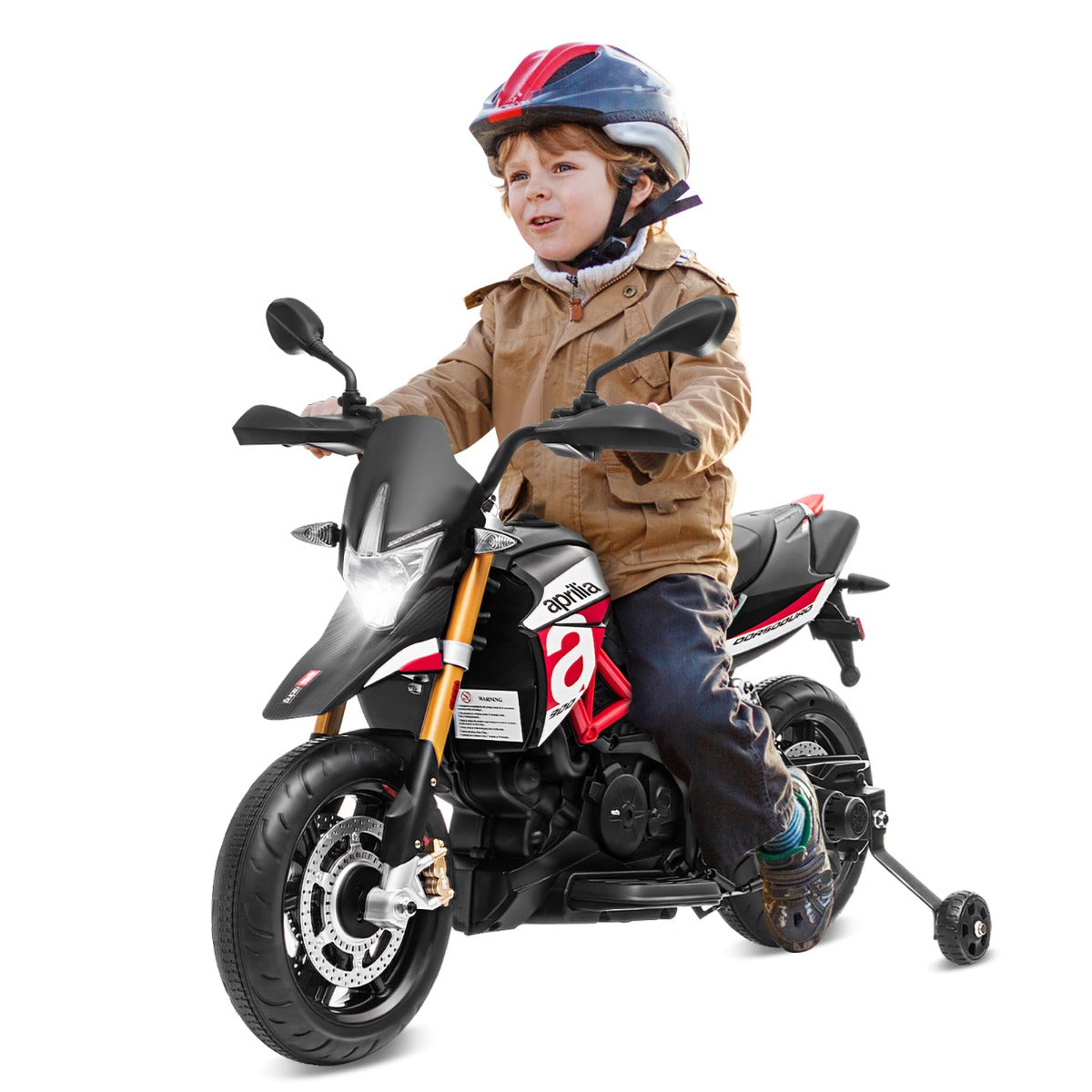 Licensed Aprilia 12V Electric Motorcycle with MP3 Player and Spring Suspension