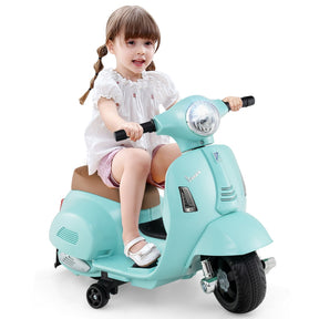 Licensed Vespa Kids Ride on Motorcycle with LED Headlight and Horn Sound